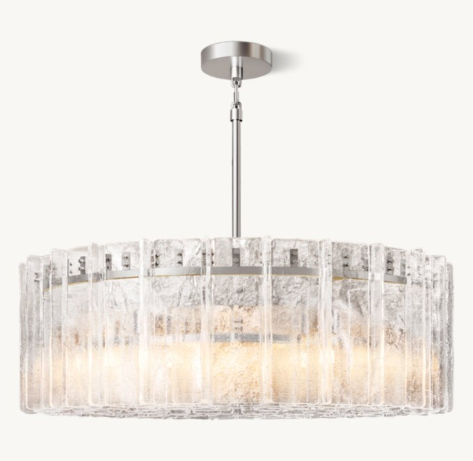 Rippled Cast Glass Ring Chandelier