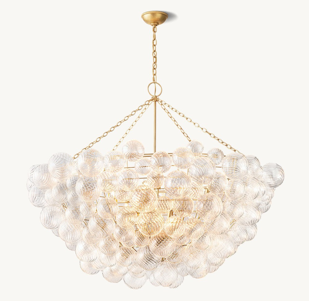 Rippled Glass Orb Statement Chandelier