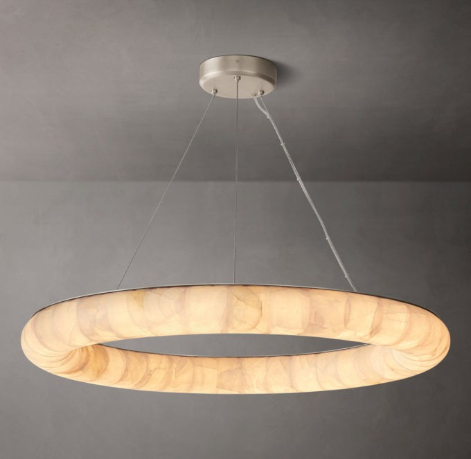 Sculpted Calcite Glow Round Chandelier