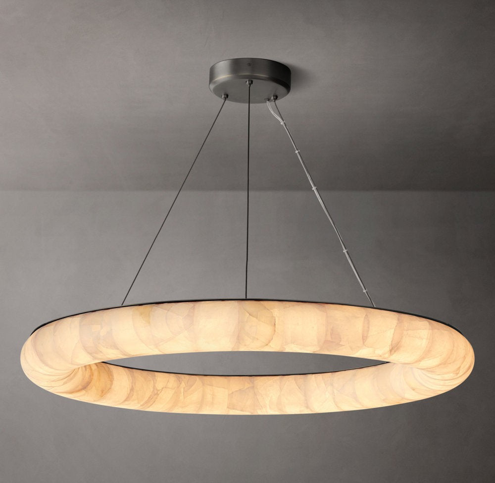 Sculpted Calcite Glow Round Chandelier