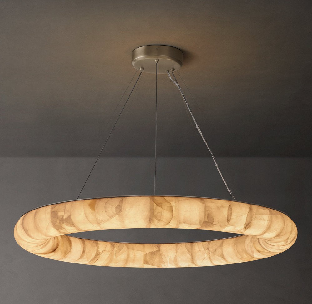 Sculpted Calcite Glow Round Chandelier