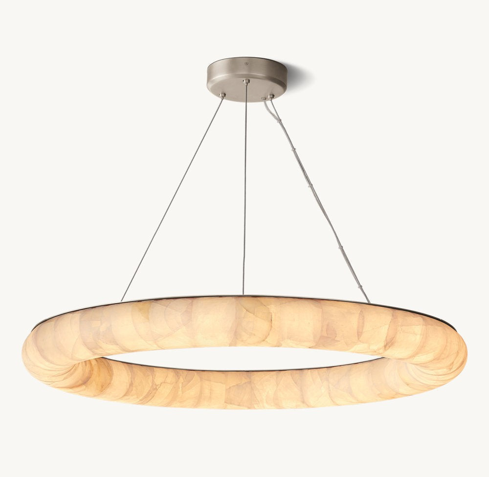 Sculpted Calcite Glow Round Chandelier