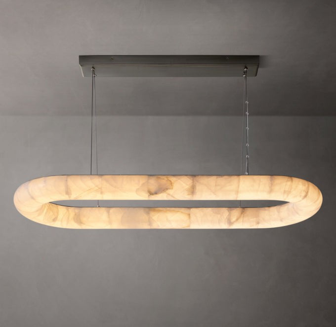Sculpted Calcite Oval LED Chandelier