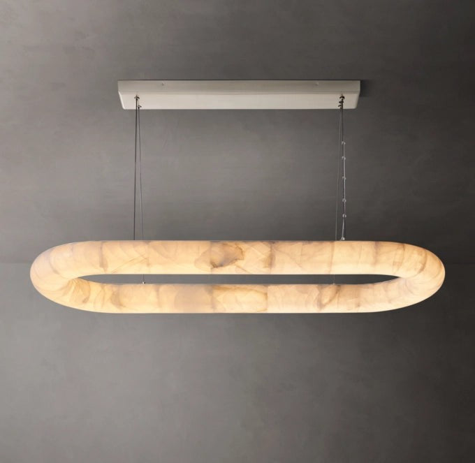 Sculpted Calcite Oval LED Chandelier