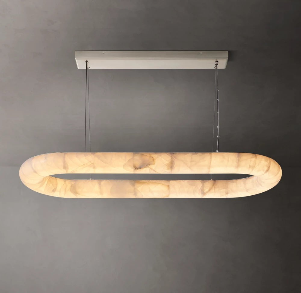 Sculpted Calcite Oval LED Chandelier