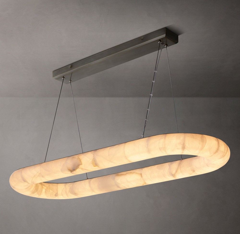 Sculpted Calcite Oval LED Chandelier