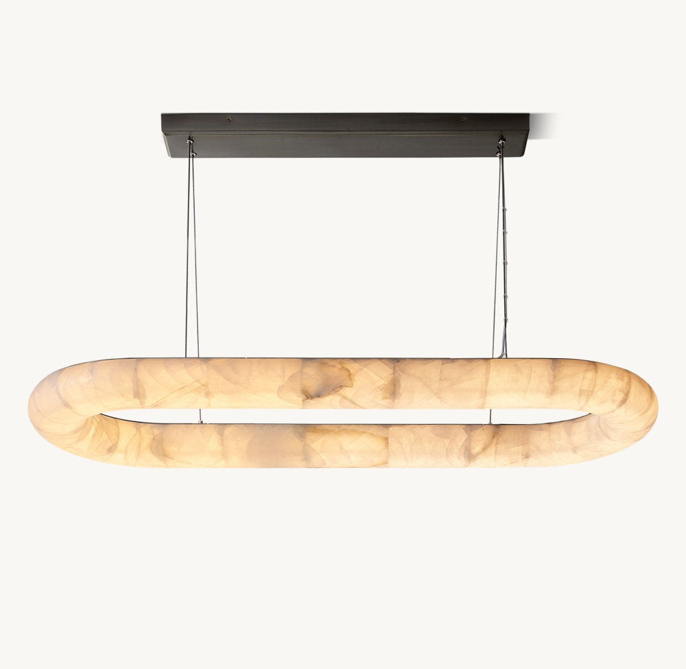 Sculpted Calcite Oval LED Chandelier