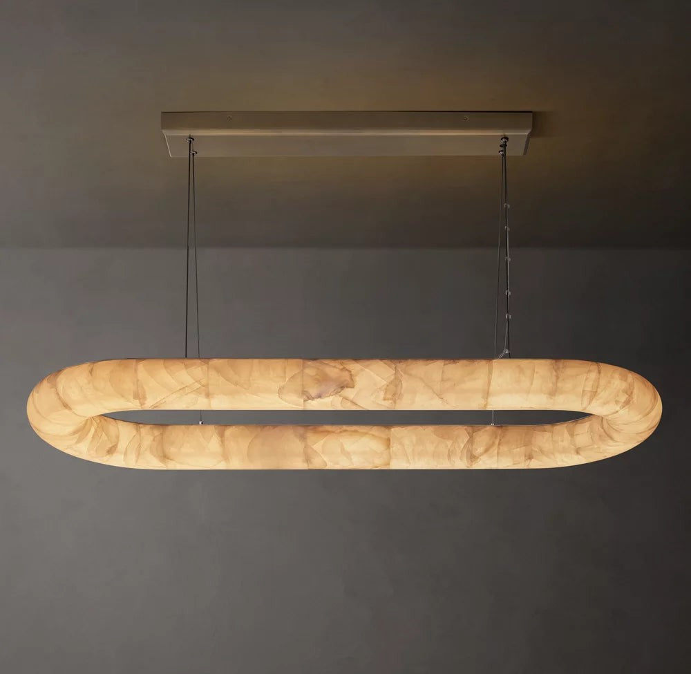 Sculpted Calcite Oval LED Chandelier
