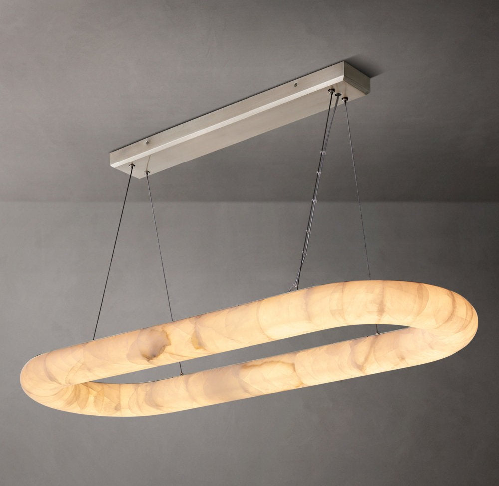 Sculpted Calcite Oval LED Chandelier