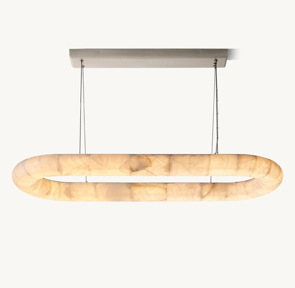 Sculpted Calcite Oval LED Chandelier