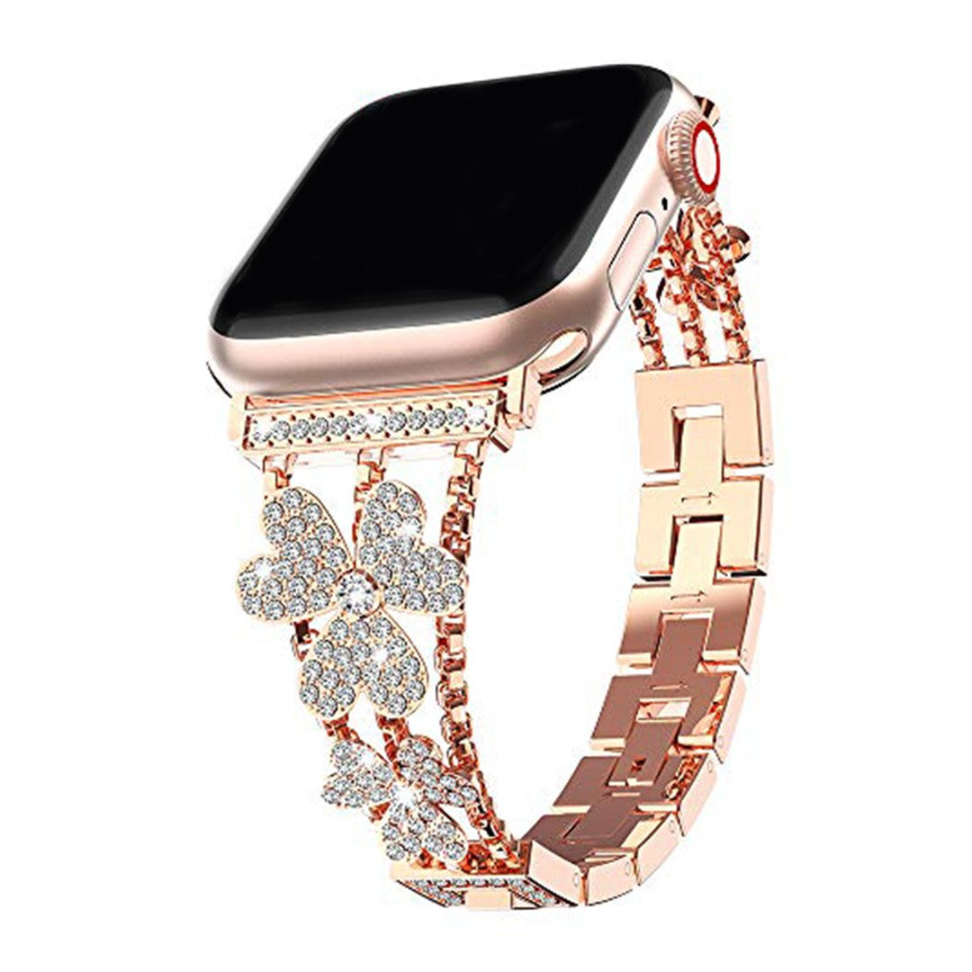 Solessa Lux Flowery Bracelet Apple Watch Band – Zirconia Floral Design