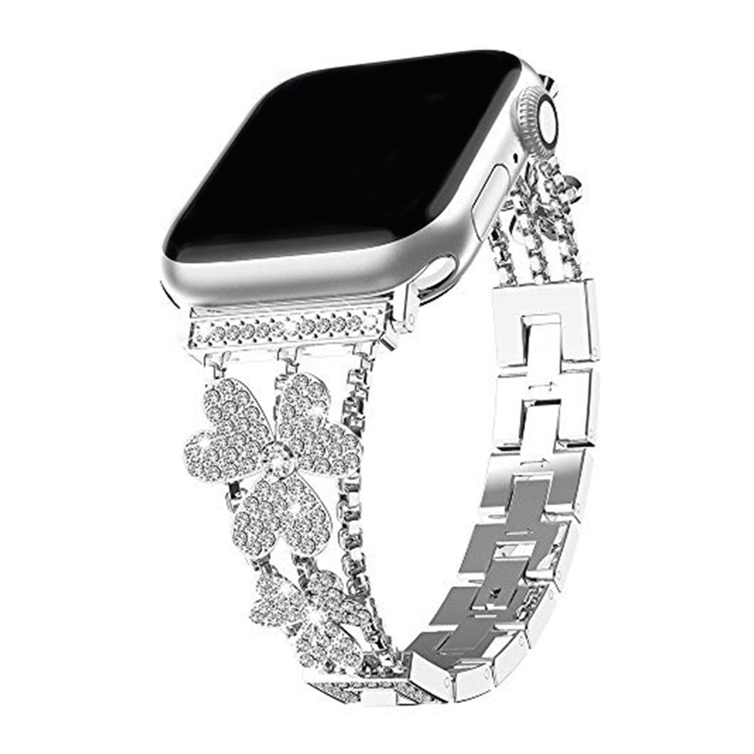 Solessa Lux Flowery Bracelet Apple Watch Band – Zirconia Floral Design