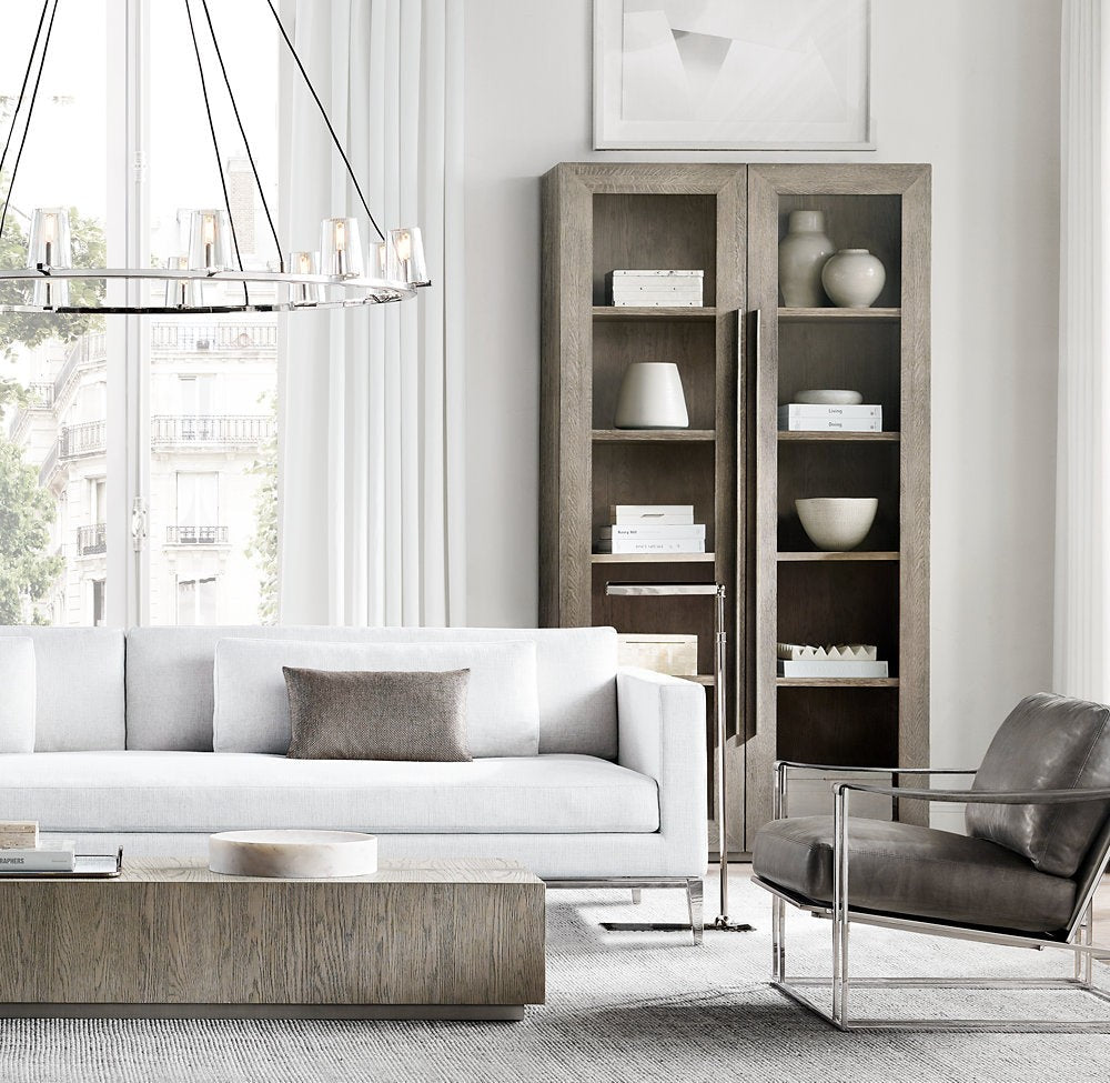 Tapered Glass Brass Ring Chandelier