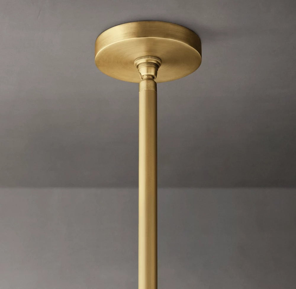 Tapered Glass Brass Ring Chandelier