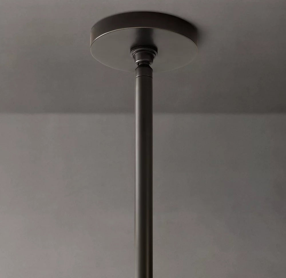 Tapered Glass Brass Ring Chandelier