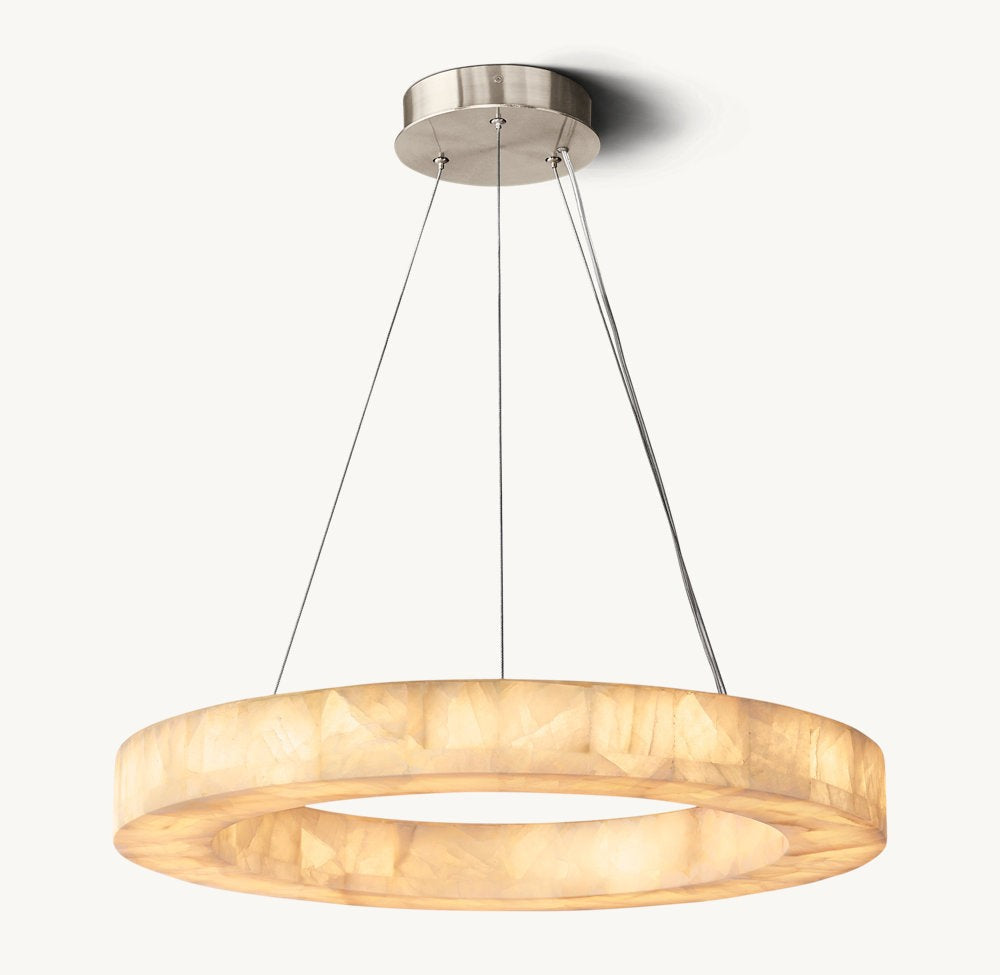 Ultra-Warm Calcite Ring LED Chandelier