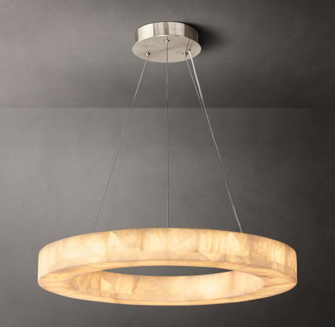 Ultra-Warm Calcite Ring LED Chandelier