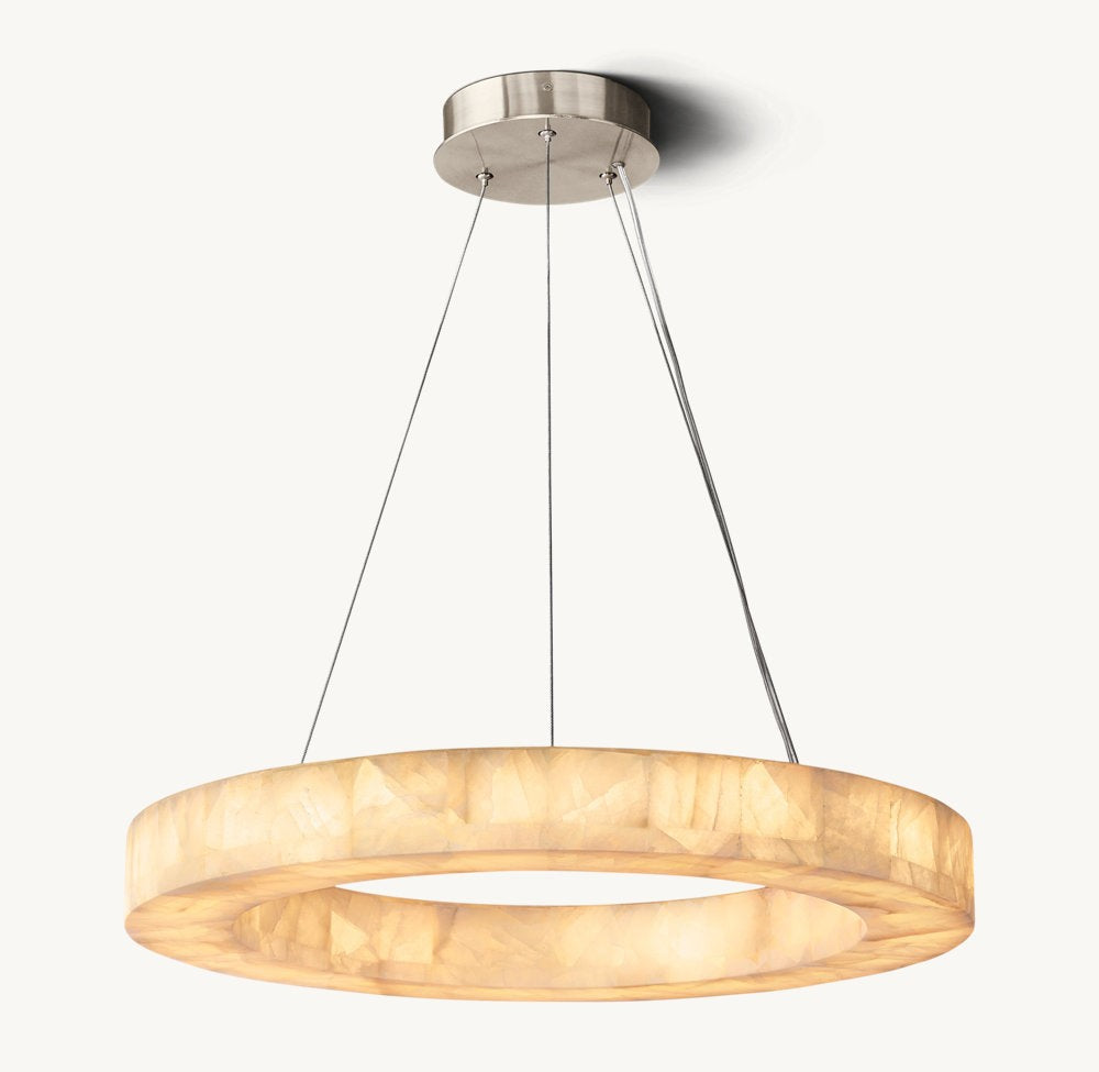 Ultra-Warm Calcite Ring LED Chandelier