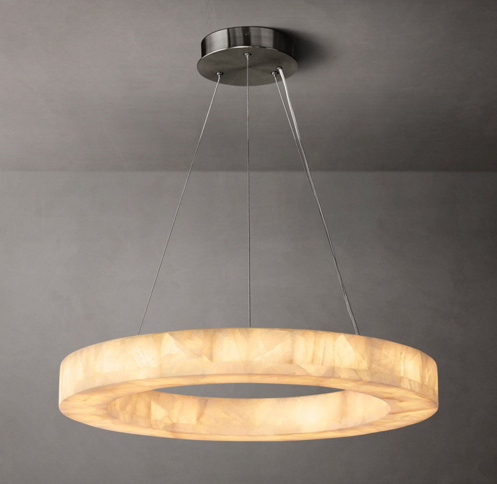 Ultra-Warm Calcite Ring LED Chandelier