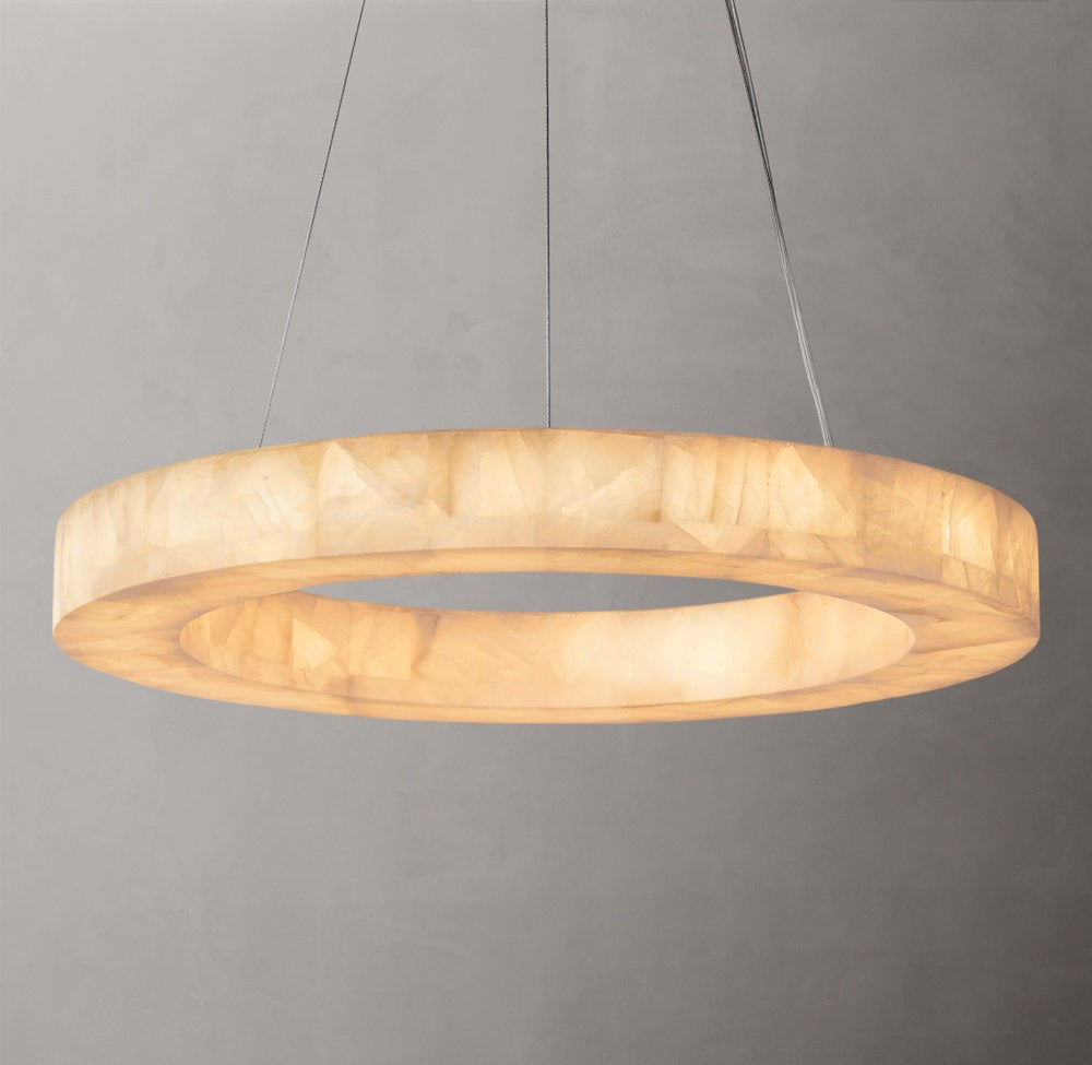 Ultra-Warm Calcite Ring LED Chandelier