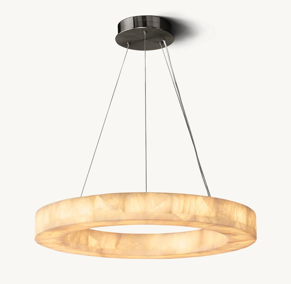 Ultra-Warm Calcite Ring LED Chandelier