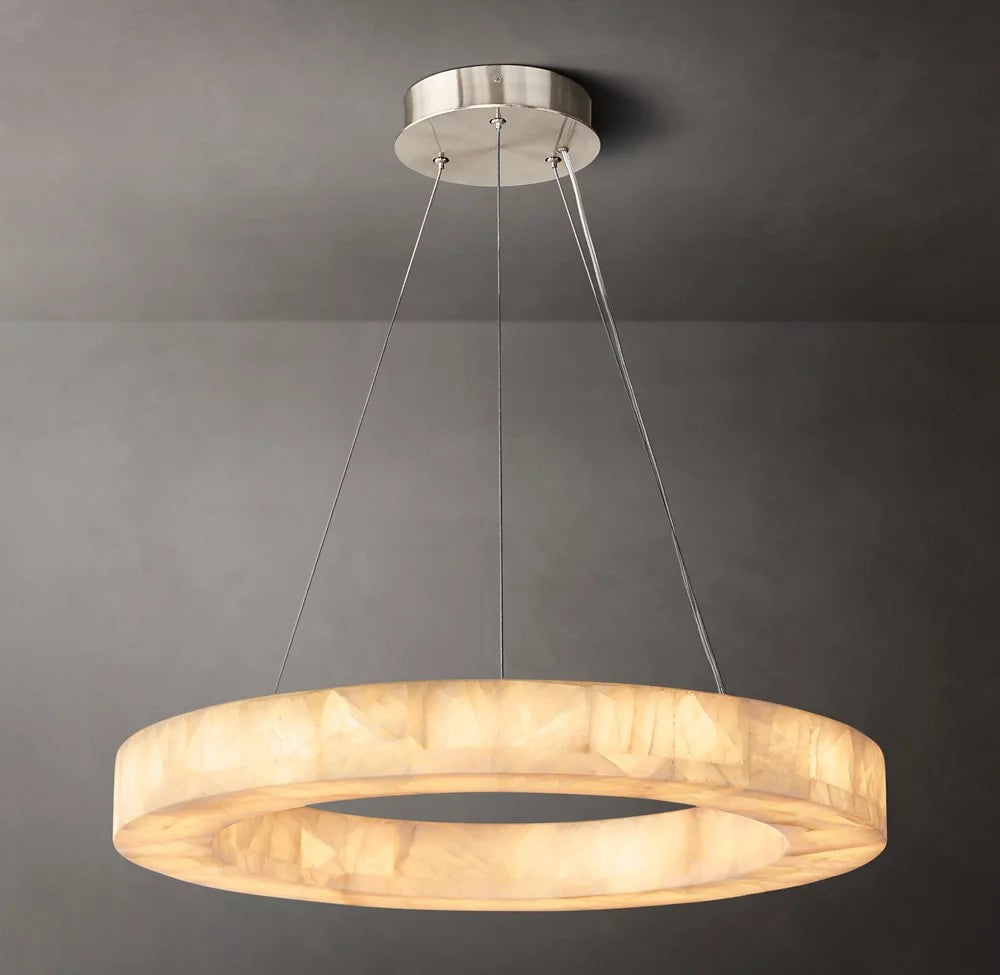 Ultra-Warm Calcite Ring LED Chandelier