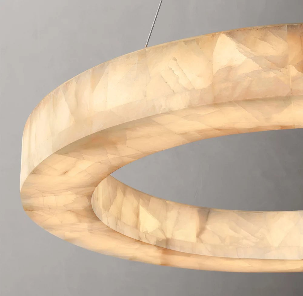 Ultra-Warm Calcite Ring LED Chandelier