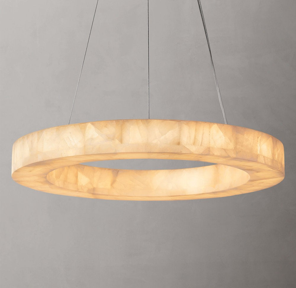 Ultra-Warm Calcite Ring LED Chandelier