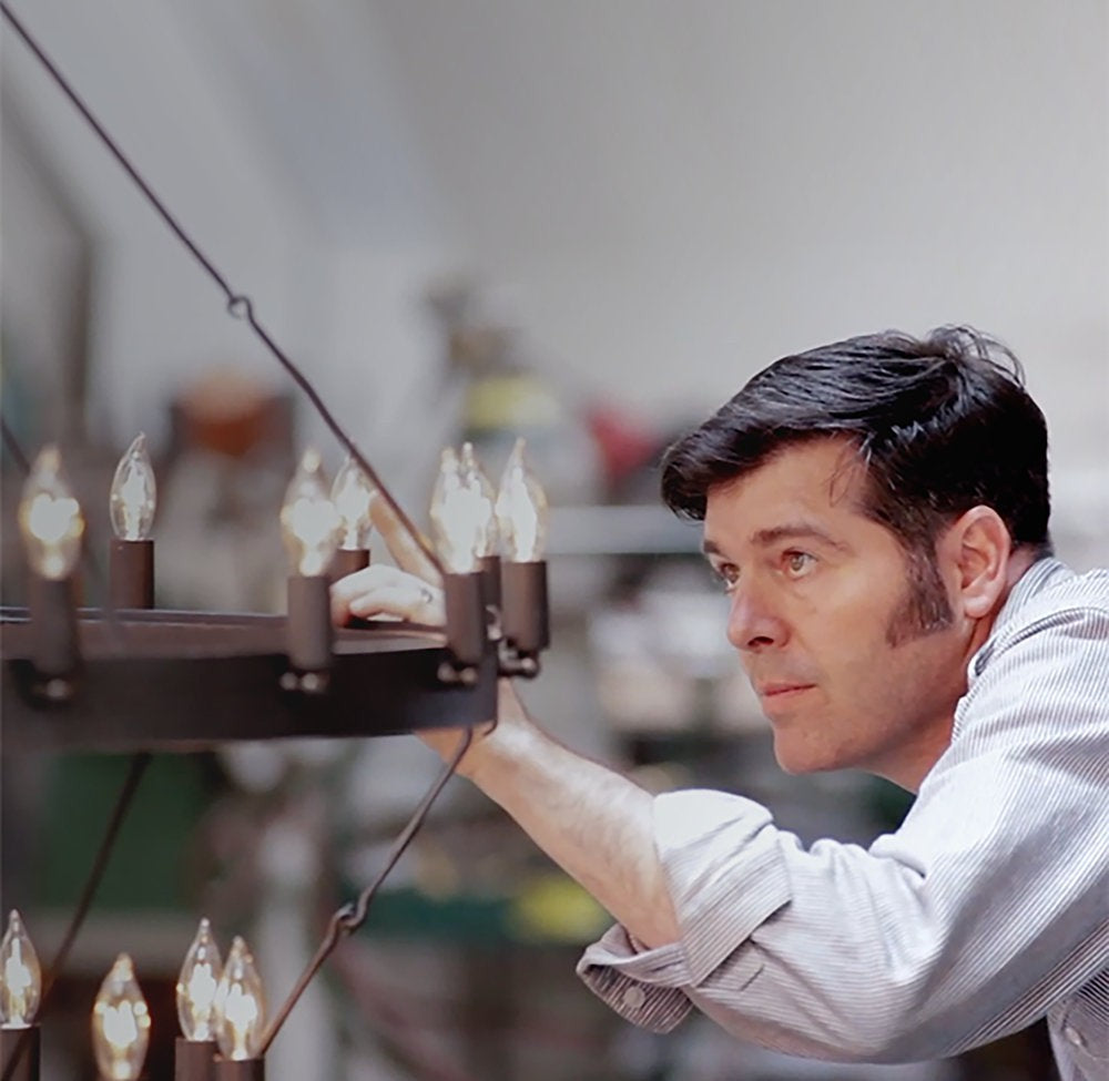 Vintage Filament Two-Tier Iron Ring Chandelier